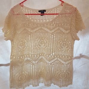 H&M women's crochet cream top size M